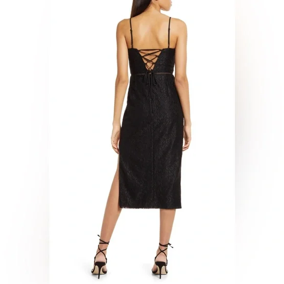 lace up neckline dress Eve V-Neck Rhinestone Lace-Up Formal Dress main image 0